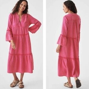 Faherty Dream Cotton Gauze Vida Midi Dress